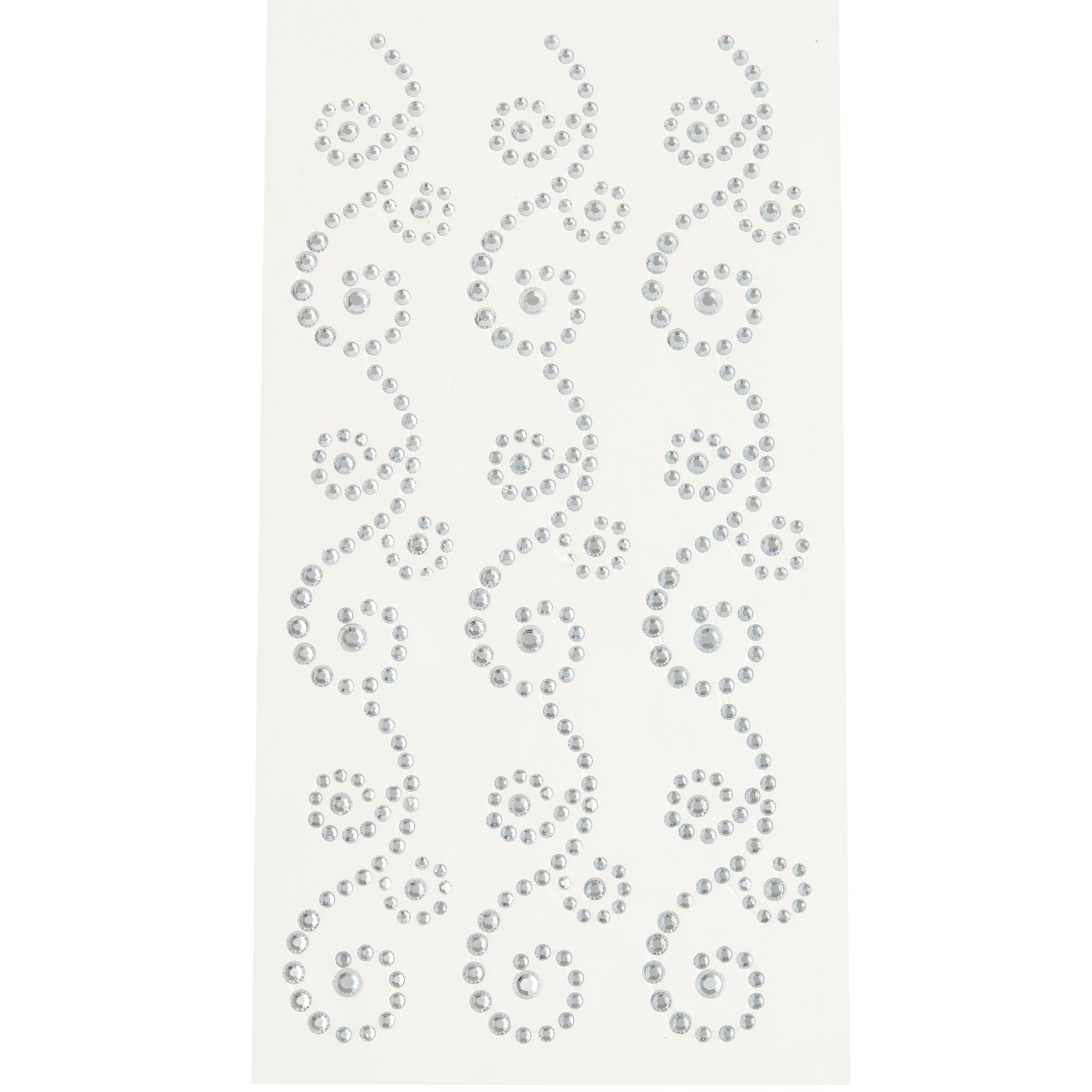 12 Packs: 3 ct. (36 total) Clear Flourish Adhesive Rhinestones by Recollections™